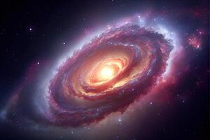 illustration of Milky Way Galaxy colliding with Andromeda Galaxy, universal and outer space photo