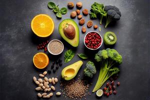 generativo ai ilustración de sano comida limpiar comiendo selección foto