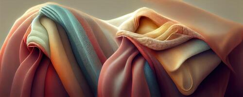 illustration of soft colorful fabric texture and background photo