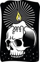 Vector Image Of A Candle Melting On A Human Skull