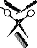 Vector Image Of Scissors, Razor And A Comb