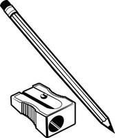 Vector Image Of A Pencil And A Sharpener