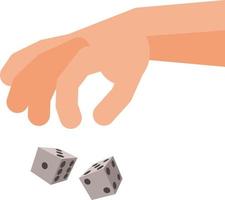 Vector Illustration Of A Hand Rolling The Dice