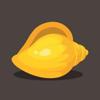 Vector Image Of A Beach Shell In Gold Color