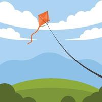 Vector Image Of A Flying Kite In The Sky