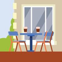 vector imagen de un mesa en un café tienda