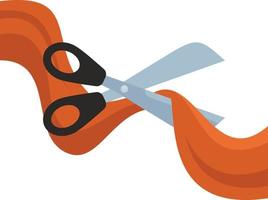 Vector Graphics Of Scissors Cutting A Ribbon