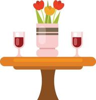 vector imagen de un mesa preparado para romántico cena