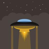 Vector Image Of An Ufo Landing In The Night