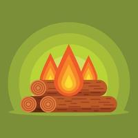 Vector Image Of Bonfire, Flat Graphic Style