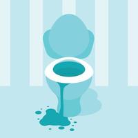 Vector Image Of An Overflowing Toilet Bowl