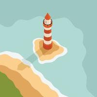 Vector Image Of A Lighthouse Seen From Above