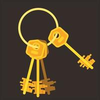 Vector Image Of Set Of Keys In Yellow Color