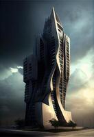 illustration of the awe-inspiring beauty of a modern skyscraper photo