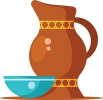 Vector Image Of A Jug And A Bowl