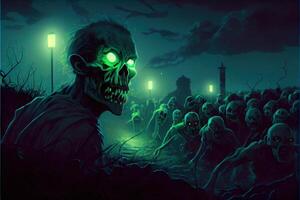 illustration of the fact that the zombies were naturally bioluminescent made the hoards of them oddly beautiful at night photo