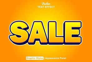 sale text effect with orange graphic style and editable. vector