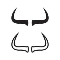 Bull horn cow and buffalo logo and symbol template icons app vector