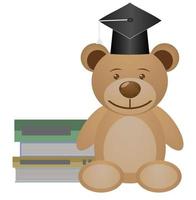 Bear with books vector