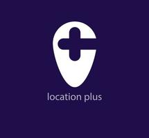 Health plus logo in location. Hospital and healthcare institution space logo template. vector