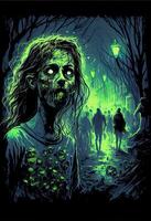 illustration of the fact that the zombies were naturally bioluminescent made the hoards of them oddly beautiful at night photo