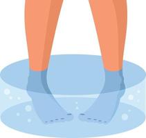 Vector Illustration Of Female Feet In The Water