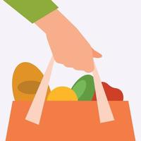 Vector Image Of A Bag Full Of Groceries