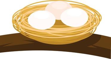 Vector Image Of Bird'S Eggs In The Nest