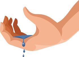 vector imagen de un mano con gotas de agua