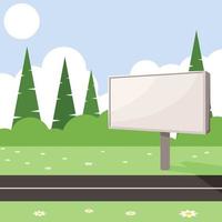 Vector Image Of A Blank Billboard By The Road