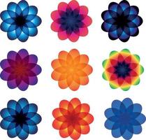 floral formas en varios colores vector