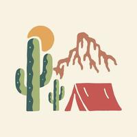 Camping wild desert vintage vector t shirt art