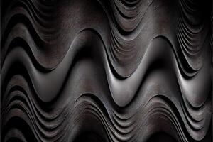 illustration of black wavy abstract layer as panorama background, gain and metal photo