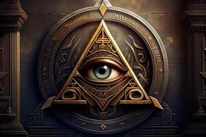 illustration of history and secrets of Illuminati concept photo