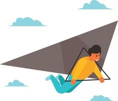 Vector Image Of A Man Flying A Hang Glider