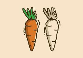 Illustration design of orange carrot vector