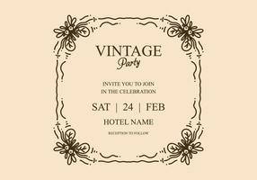 Vintage frame design for invitation card or flyer vector