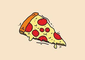 Hand drawing of pizza slice design vector