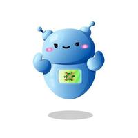 Protection helper against virus. Chat robot. Online communication assistant. Vector character mascot technology. Artificial intelligence cyborg