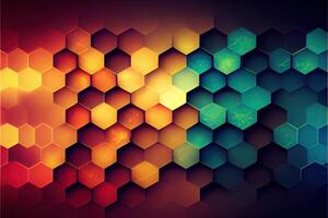 illustration of tilt-shift seamless hexagonal pattern background gradient photo