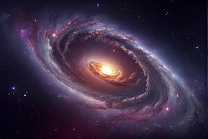 illustration of Milky Way Galaxy colliding with Andromeda Galaxy, universal and outer space photo