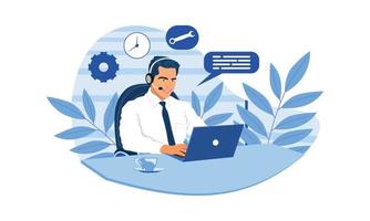 Flat customer support illustration vector