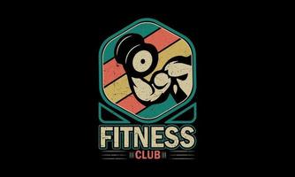 Fitness Club Logo Style T-shirt Design vector