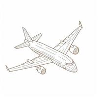 Outline airplain illustration, generat ai photo