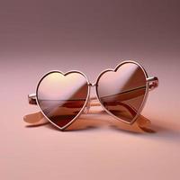 ver de formas de corazón Gafas de sol, generar ai foto