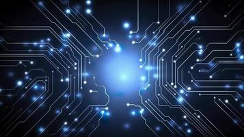 Circuit technology background with hi-tech digital data connection system and computer electronic design, generat ai photo