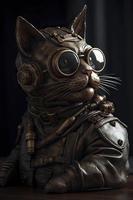 steampunk cat, 3d render, octane render, Generate Ai photo