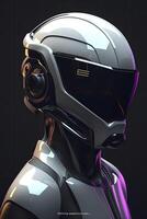 Free photo hightech helmets on humanoid being