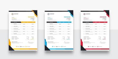 Creative and Unique abstract style business invoice template. Quotation Invoice Layout Template Paper Sheet Include Accounting, Price, Tax, and Quantity. vector