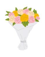 illustration of doodle bouquet with roses vector